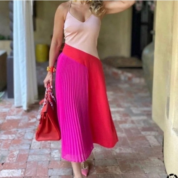 Cushnie for Target Colorblock Pleated Midi Dress - 8 - Picture 4 of 14